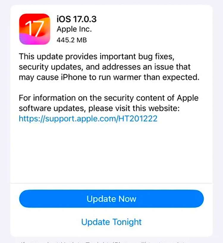 iOS 17.0.3