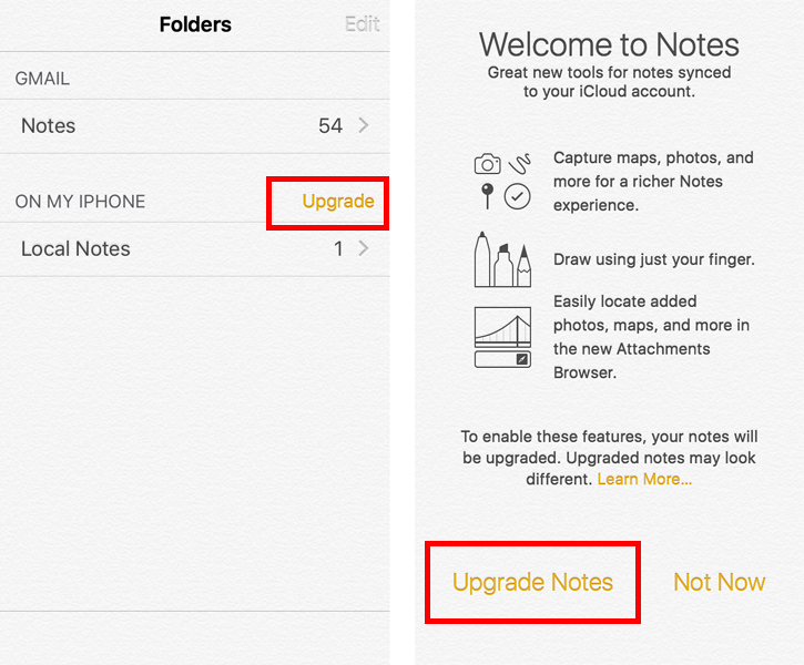 Upgrade Notes iOS