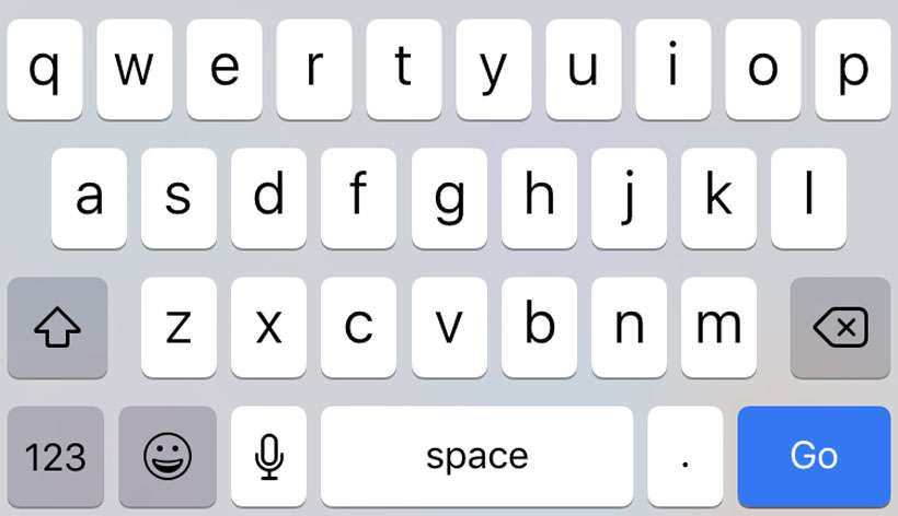iPhone virtual keyboard