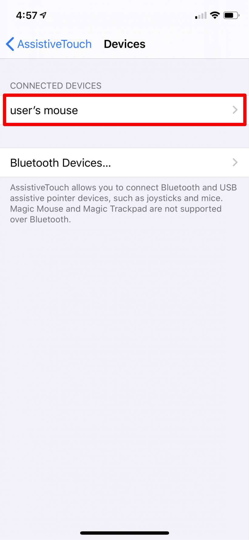 How to connect a bluetooth mouse to iPhone.