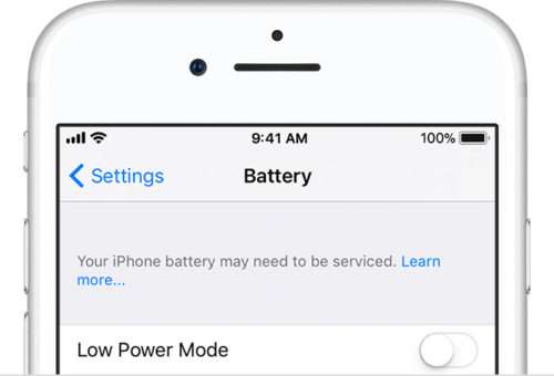 iPhone Battery Warning