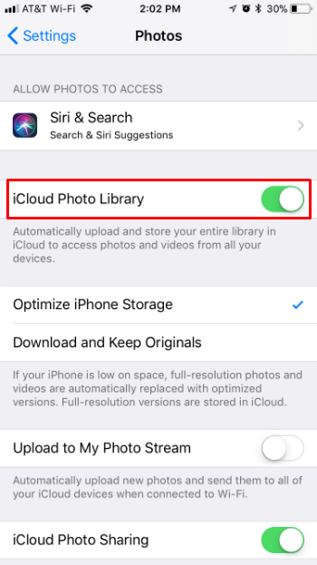 How to activate iCloud Photo Library on iPhone and iPad.