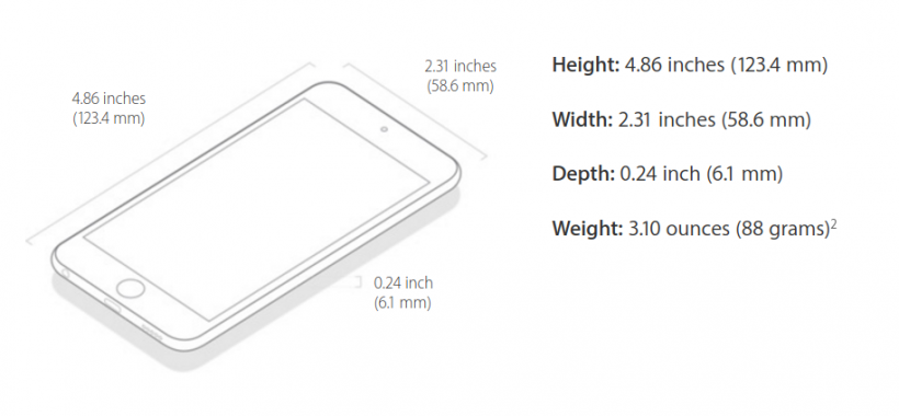 iPod touch Dimensions