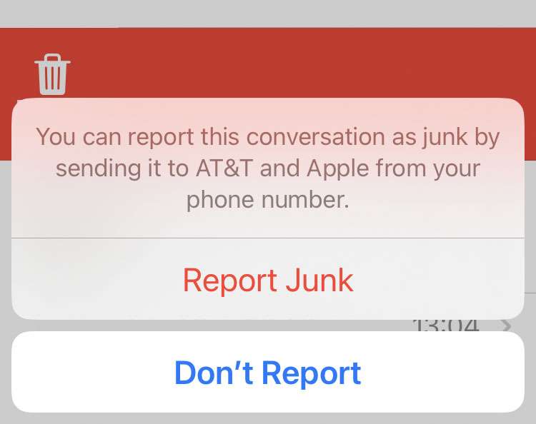 Junk Apple Messages-App melden