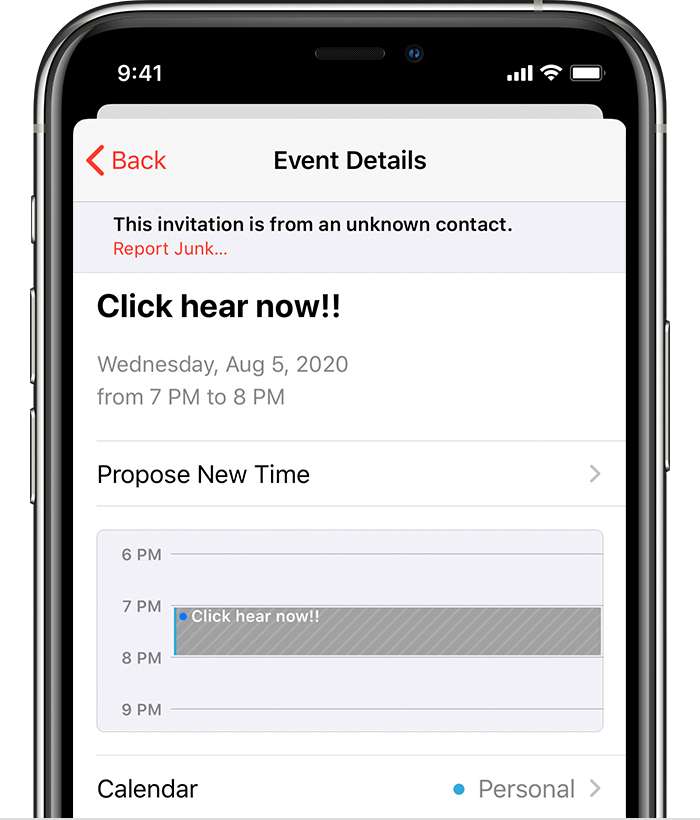 Junk Invite Junk Calendar Invite