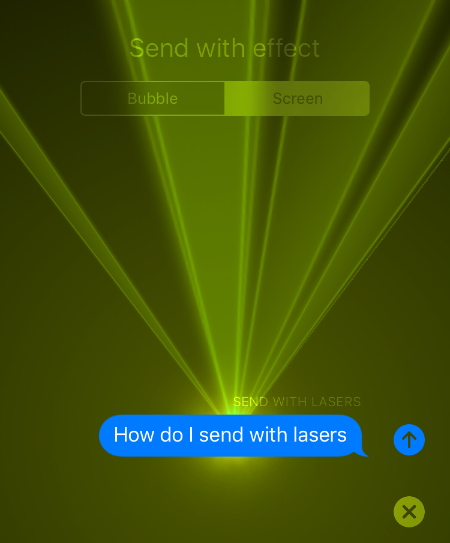 How Do I Add Laser Effects To My Text Messages On My Iphone The