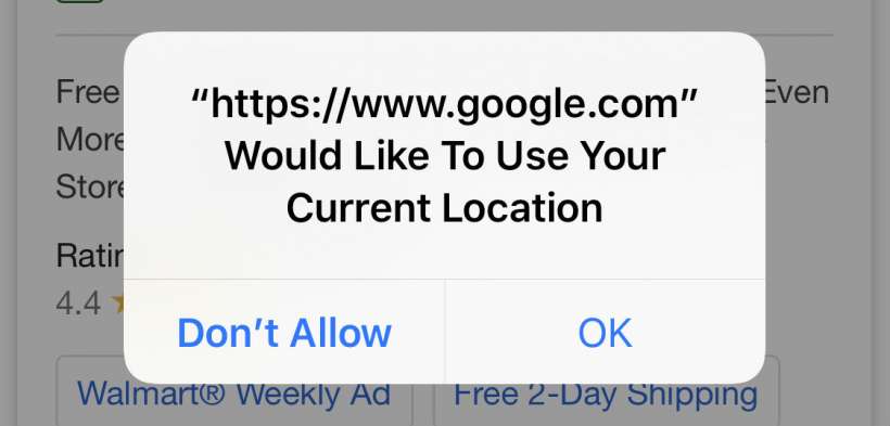 safari google always asking for location