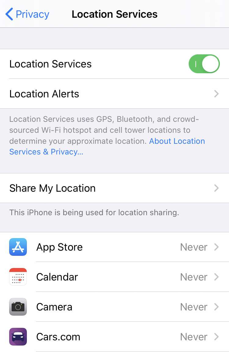 Location Services privacy 3 Location Services privacy 3