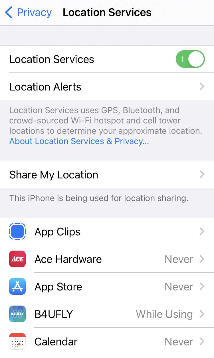 Apple iPhone Location Services 3