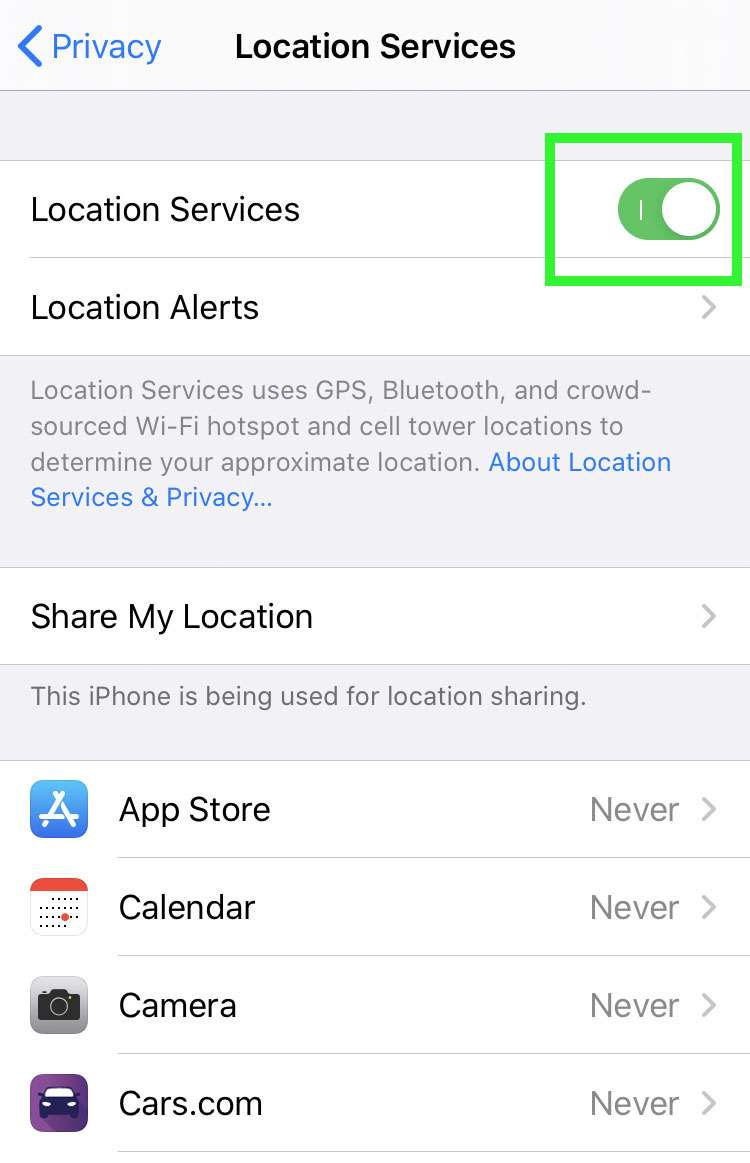 Location Services privacy 4 Location Services privacy 4