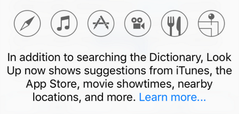 Look Up iOS 10
