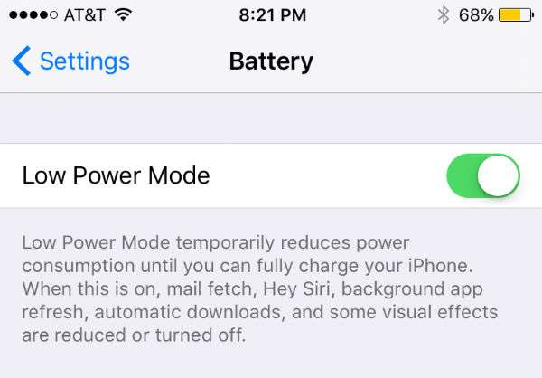 Calls and texts can be received and sent in Low Power Mode.