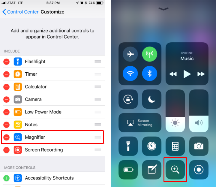 How to use the iPhone / iPad magnifier in iOS 11.