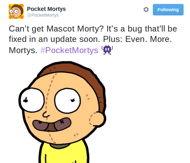 Mascot Morty Tweet Mascot Morty Bug