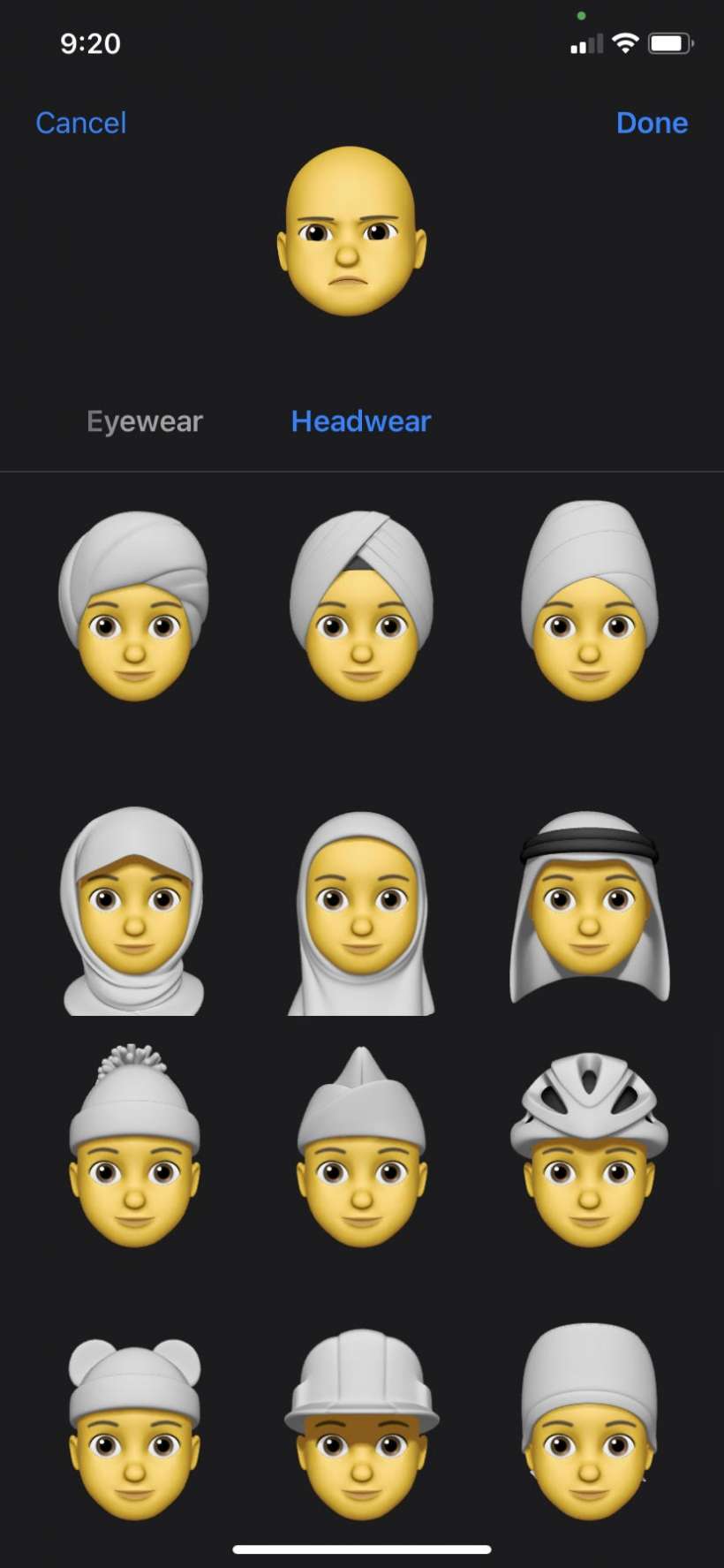 iOS 14 Memoji Hats