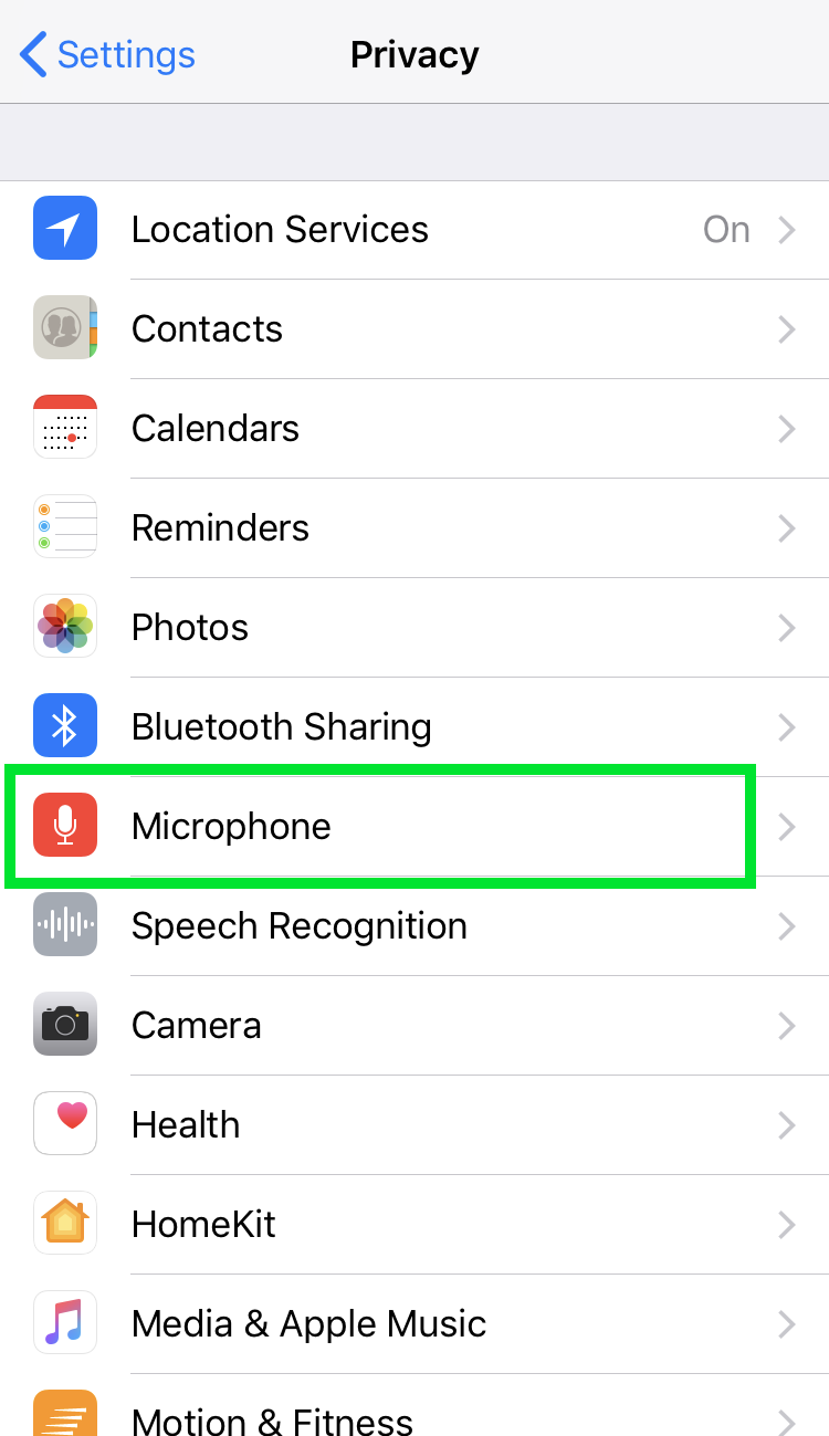 iPhone microphone control iPhone microphone control