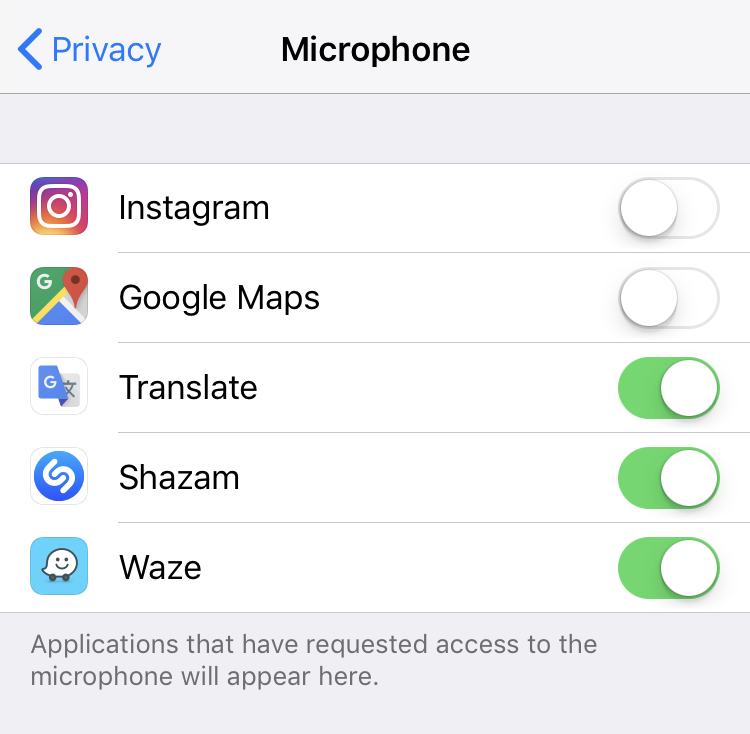 iOS microphone