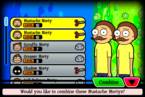 Pocket Mortys Evolution Chart