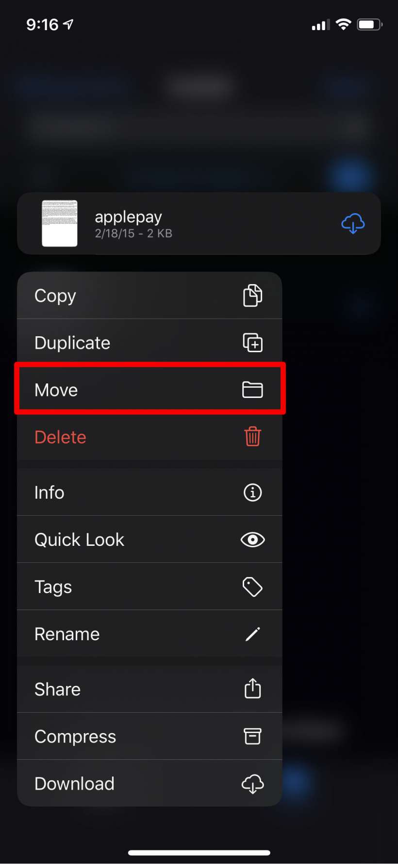 How to move a file in the Files app on iPhone and iPad.