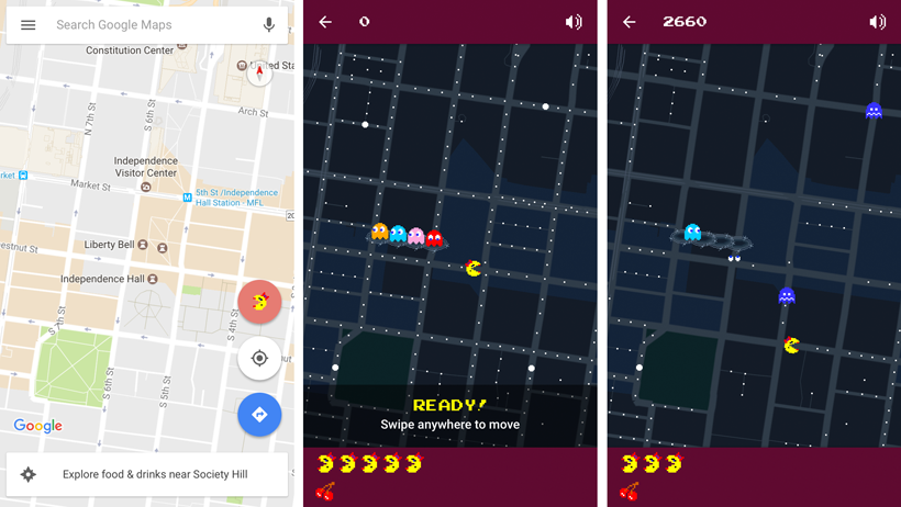 Google Maps adds Ms. Pac-Man game for April Fools'