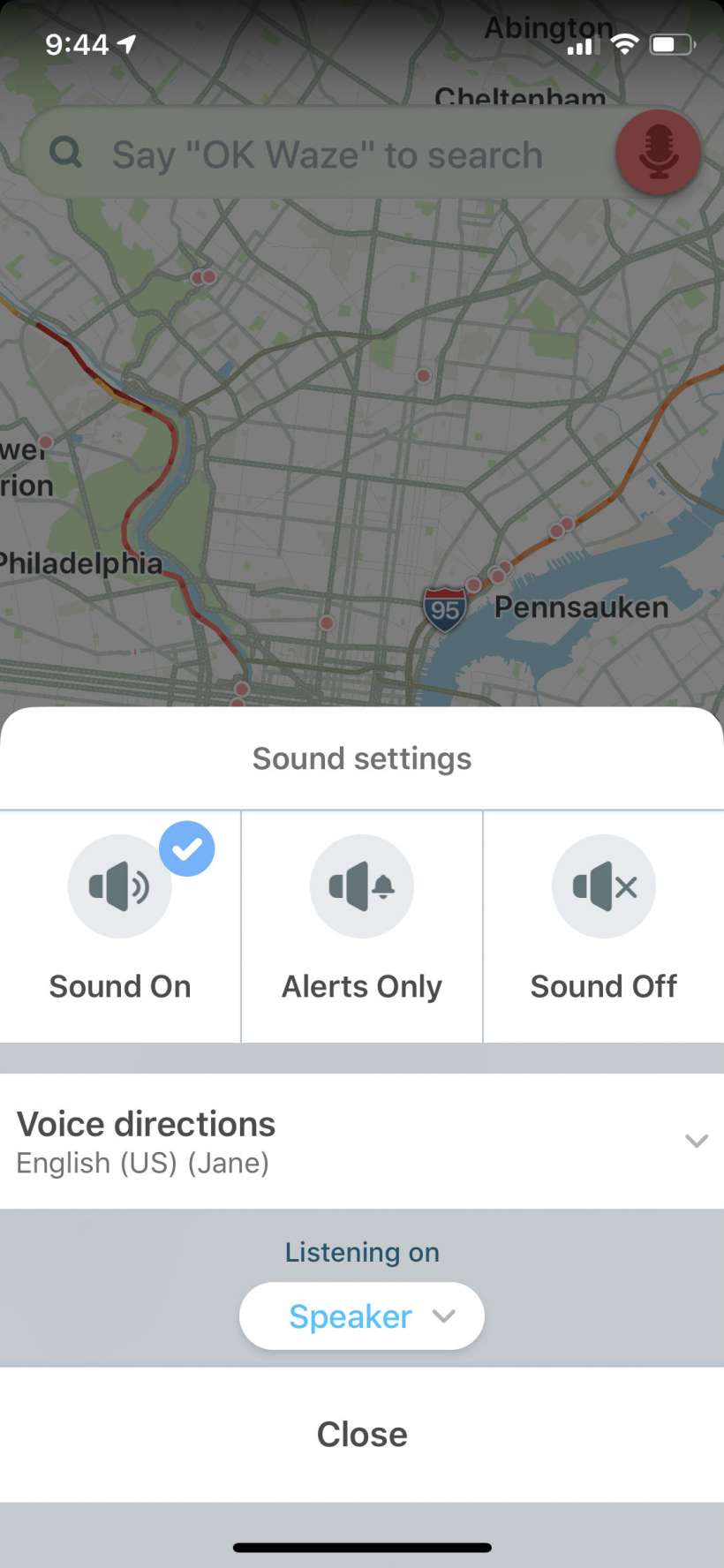 How to turn off turn-by-turn voice directions in Waze on iPhone.