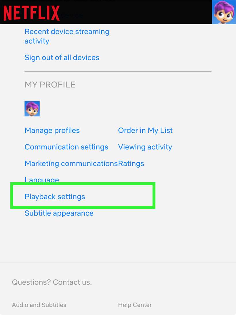 Netflix playback preferences 5