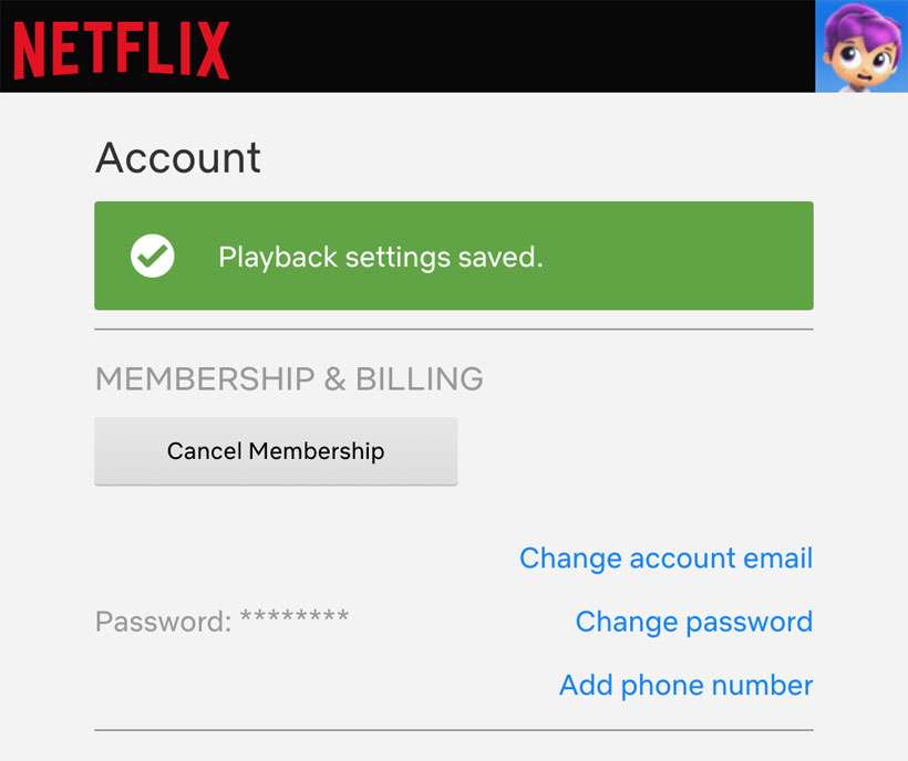 Netflix playback preferences 8