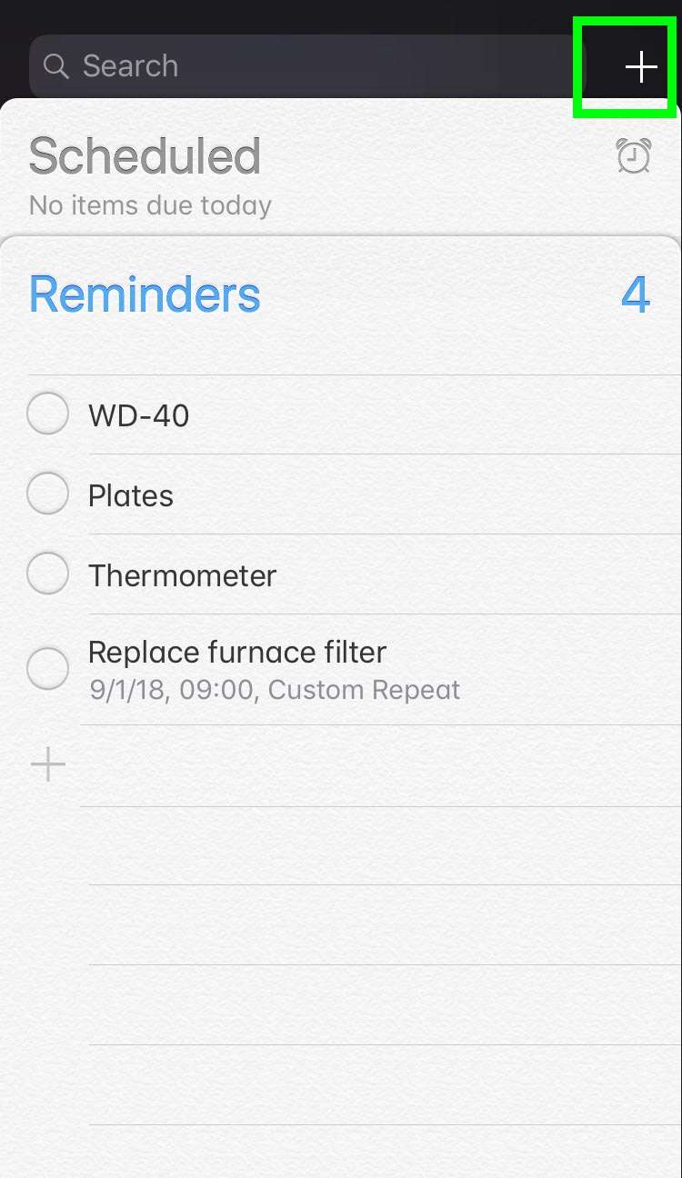 New list Reminders 2