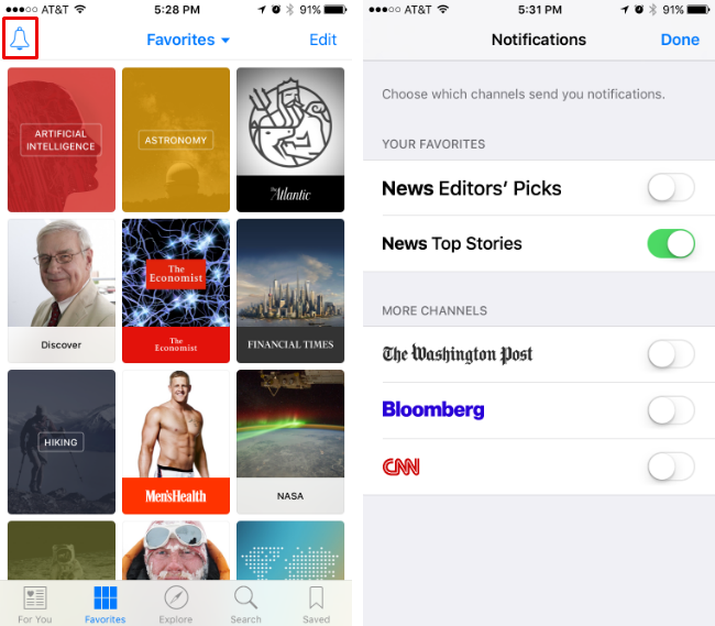 Apple's News app has several new features in iOS 10.
