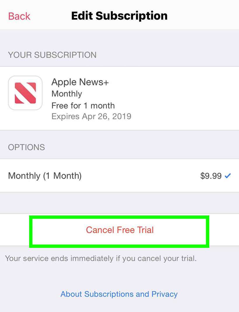 Cancel Apple News+ subscription 3