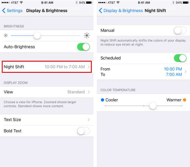 How to use Night Shift in iOS 9.3