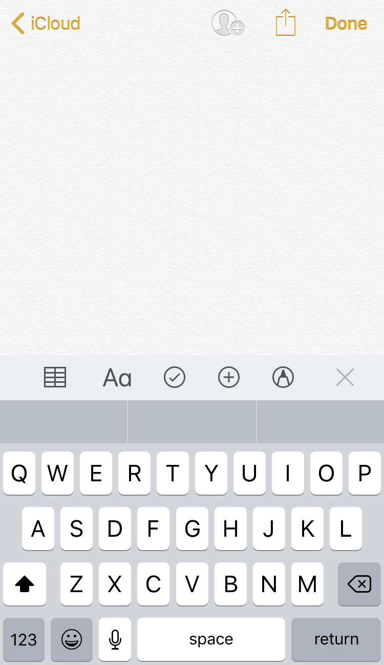 New note iOS