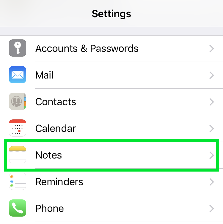 Settings Notes Settings Notes