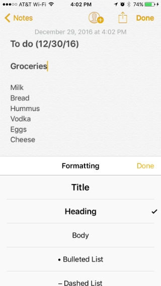 How to format Notes on your iPhone.