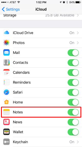 How to sync iPhone Notes with iPad.