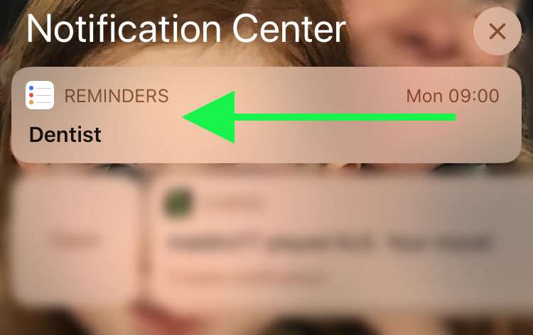 Notification Center swipe left