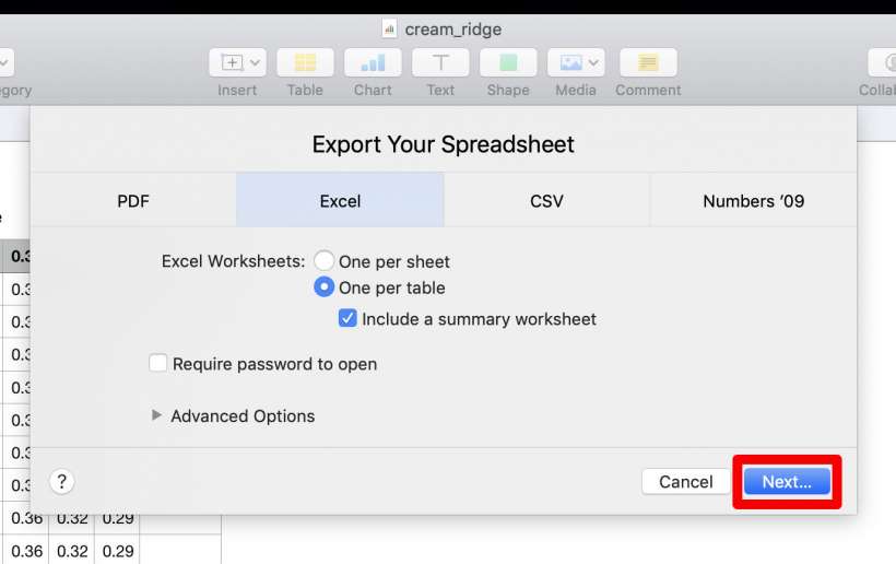 How to convert Numbers files to Excel PDF or CSV on iPhone, iPad and Mac