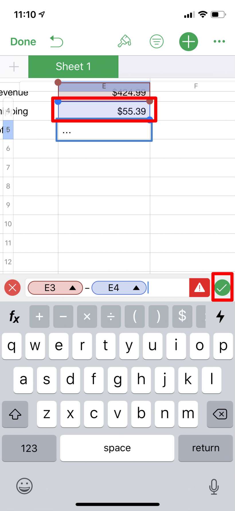 How to use formulas and functions in Numbers spreadsheets on iPhone and iPad.