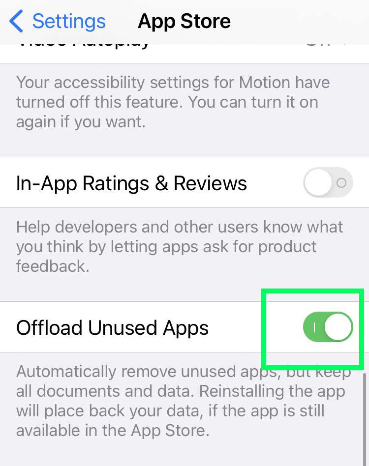 Offload apps iOS