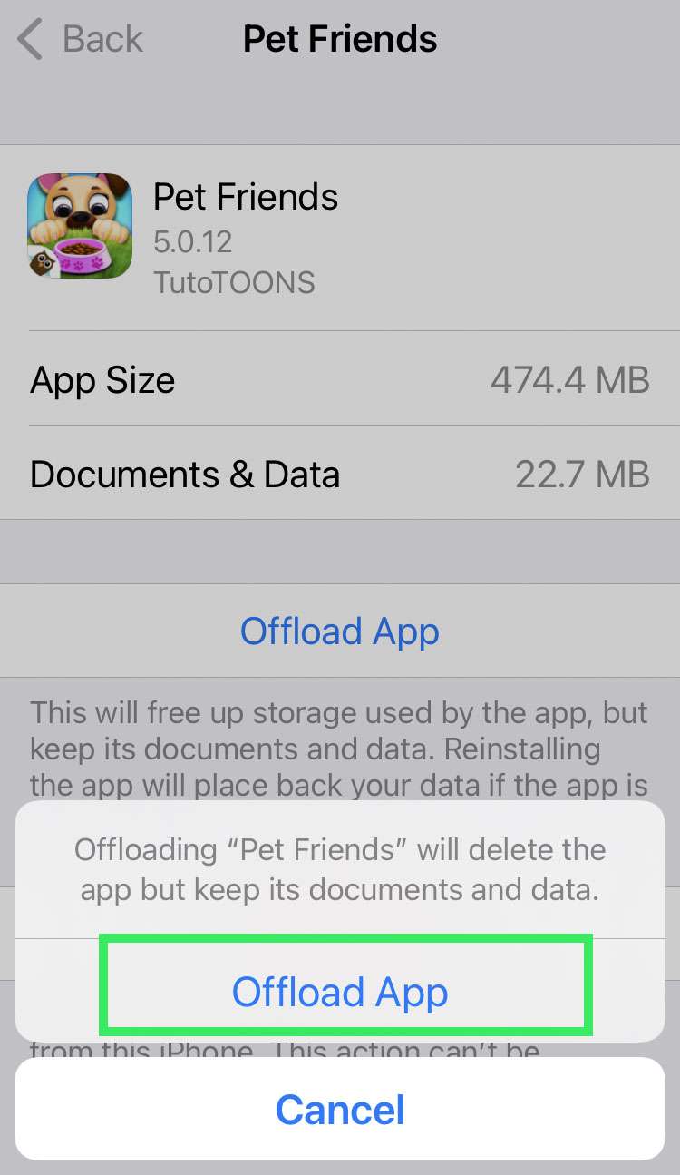 Offload confirm Offload confirm