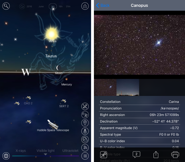 Night Sky iPhone app. Night Sky iPhone app.