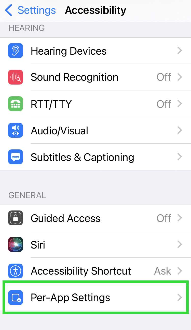 Per-App Settings 2 Per-App Settings 2