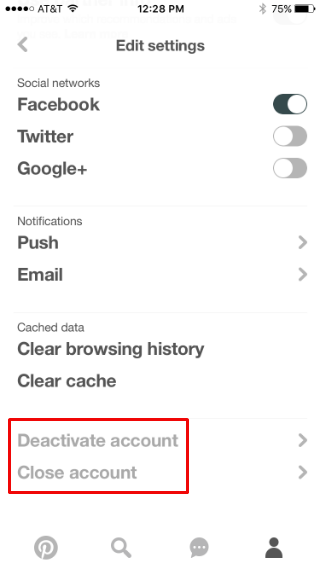 How to permanently delete a Pinterest account.