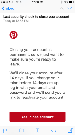 How to permanently delete a Pinterest account.