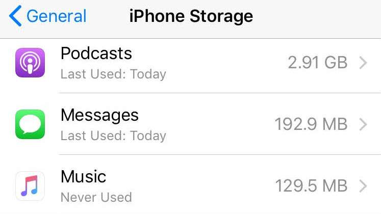 Podcasts Storage