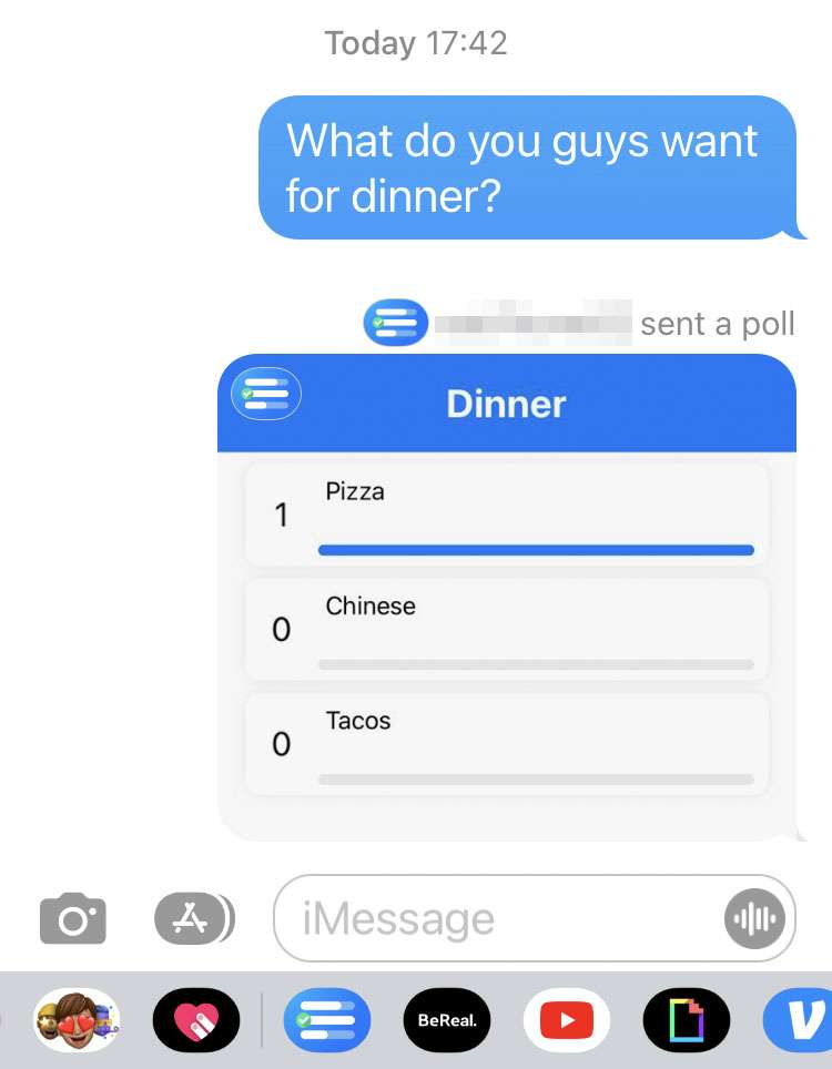 Create an iMessage poll 9 Create an iMessage poll 9