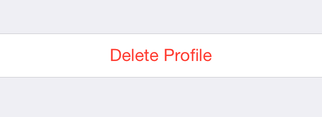 Delete iOS configuration profile