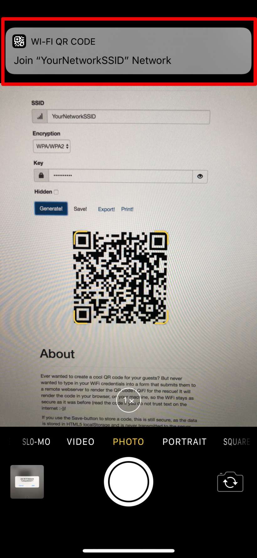 How to create a QR code for your WiFi network.