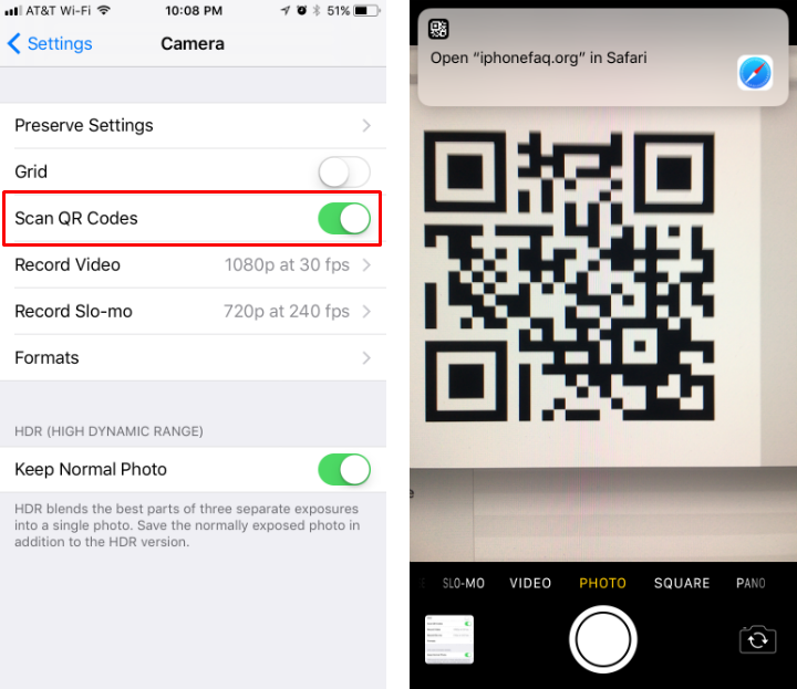 How to use the QR code scanner on iPhone and iPad.
