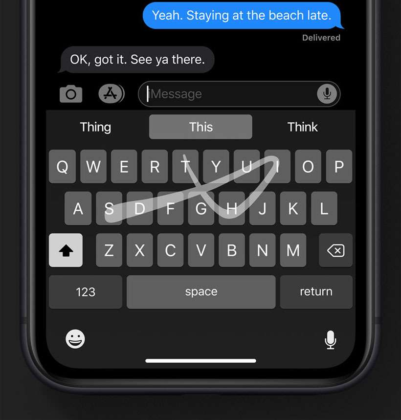 QuickPath Typing iPhone